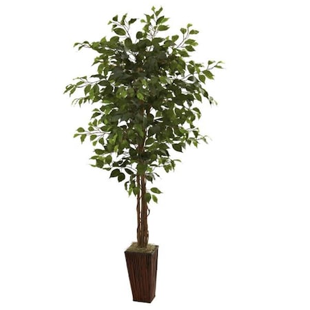 Dare2Decor 6 ft. Ficus Tree with Bamboo Planter DA775268